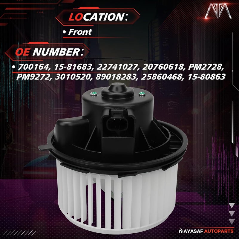MAYASAF 700164 HVAC Blower Motor Assembly fit for Chevy Silverado/Suburban/Tahoe/Avalanche, for GMC Sierra/Yukon, for Cadillac Escalade, for Hummer H2 - Image 2